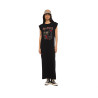 Robe longue col rond sans manches avec print devant South