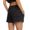 Short femme uni acid wash lien de serrage et patch côté Palm Paradise
