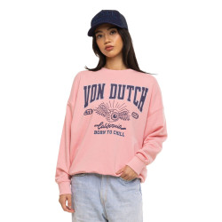Sweat femme relax fit col rond avec print devant College
