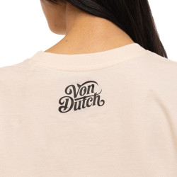 T-shirt femme col rond regular avec print devant et dos Devil