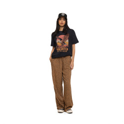 T-shirt femme col rond regular acid wash print devant et dos Eagle