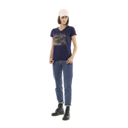 Tee shirt femme avec col rond et print Vintage