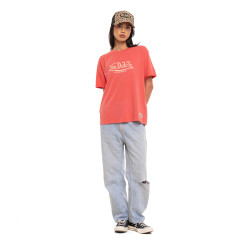 T-shirt femme regular col rond print devant Wash
