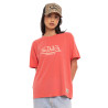 T-shirt femme regular col rond print devant Wash
