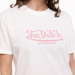 T-shirt femme regular col rond print devant Wash