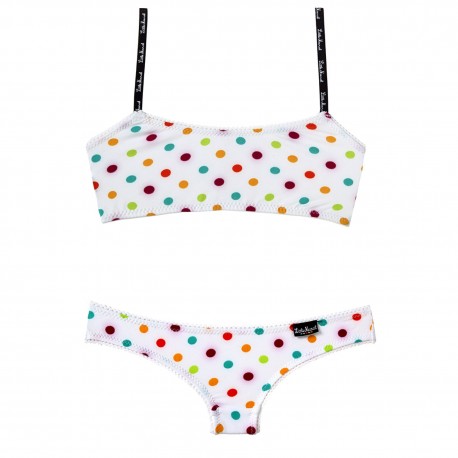 Maillot De Bain Girlz Pois sur Blanc