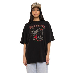 T-shirt femme relax fit col rond print devant Wolf