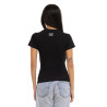 T-shirt femme moulant col rond print devant Flash