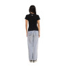 T-shirt femme moulant col rond print devant Flash