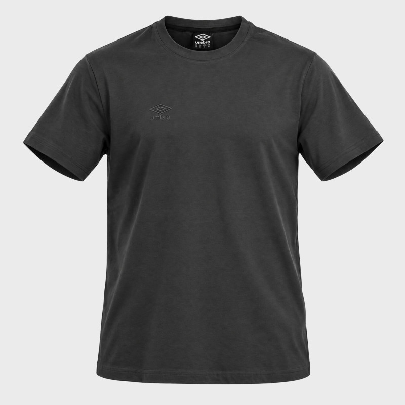 T-shirt homme uni col rond regular en coton avec logo brodé 618290