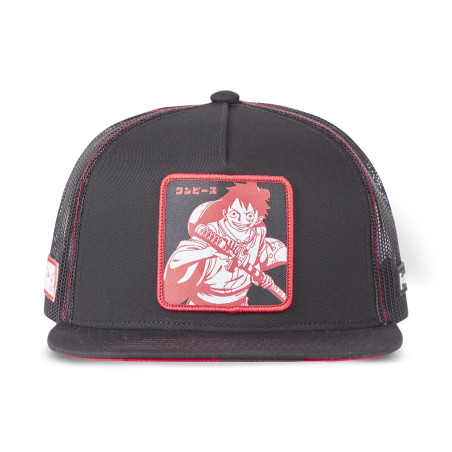 Casquette snapback visière plate avec filet One Piece Luffy