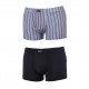 Boxer Homme Gris Rayé Et Noir Uni