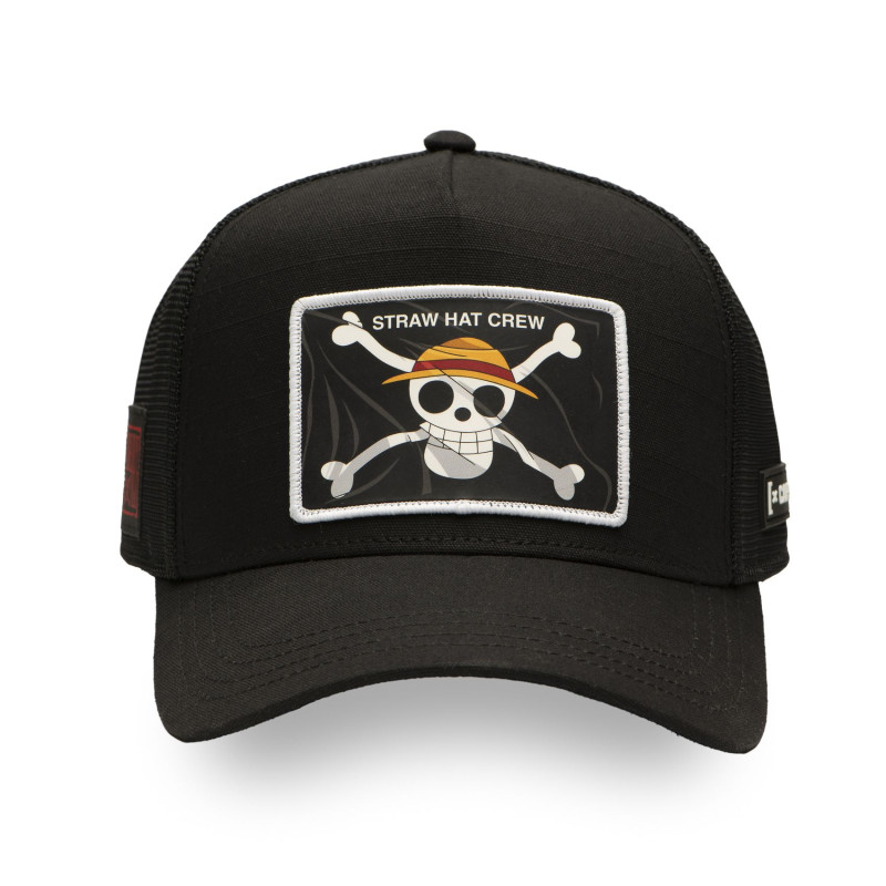 Casquette trucker premium effet bambou One Piece Black Flag Casquette trucker premium effet bambou One Piece Black Flag