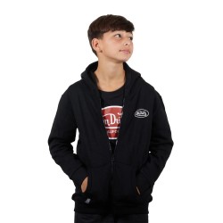 Sweat zippé à col rond et capuche garçon Von Dutch Slimane