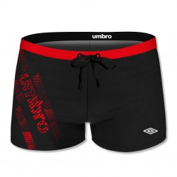 Boxer de bain homme uni avec logo rubber print