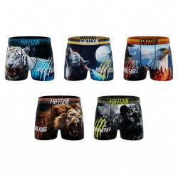 Lot de 5 boxers homme Garantie 2 ans Wild Animals