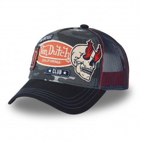 Casquettes homme trucker avec filet et patchs Von Dutch