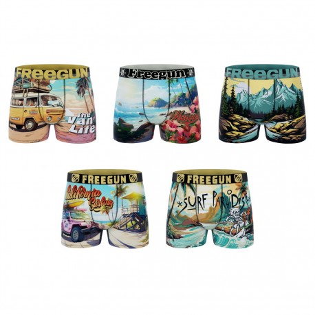 Lot de 5 boxers homme Garantie 2 ans Summer Land