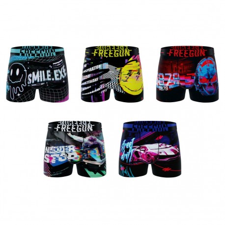 Lot de 5 boxers homme Garantie 2 ans Tech Glitchy