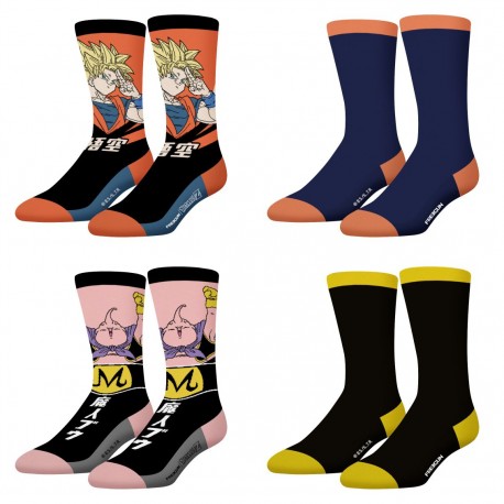 Lot de 4 paires de chaussettes Homme Dragon Ball Z Songoku Buu