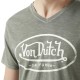 T-shirt homme col v avec logo en coton Tyron