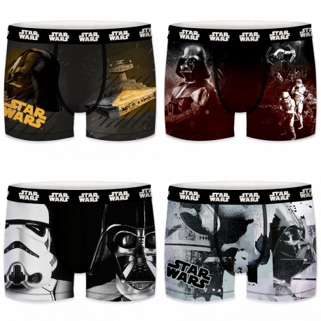 Lot de 4 boxers Homme Starwars Côté Obscur Multicolore