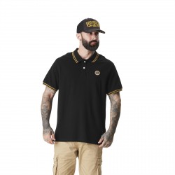 Polo homme avec logo et badges en coton Rider