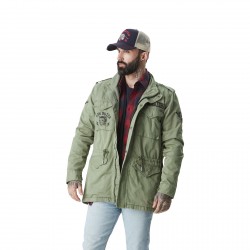 Veste homme militaires avec badges en coton M65