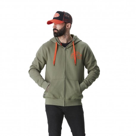 Sweat zippé à capuche homme avec print devant Kiyo