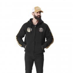 Sweat zippé à capuche homme avec badges moto Matty