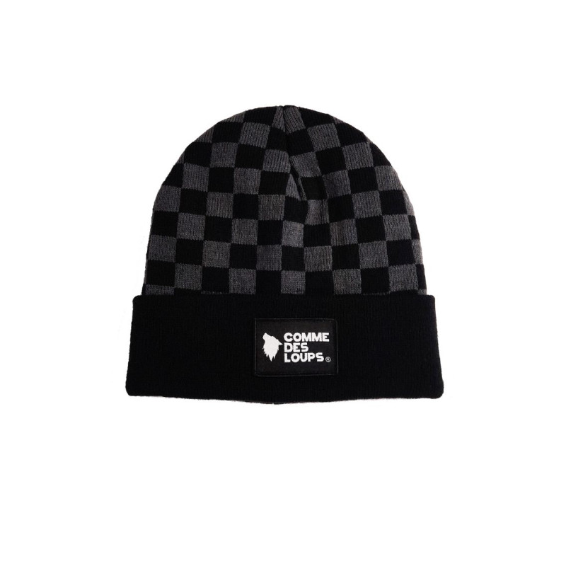 Bonnet court en tissage jacquart Damier Bonnet court en tissage jacquart Damier
