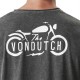 T-shirt homme col V en burnt out avec print Mott