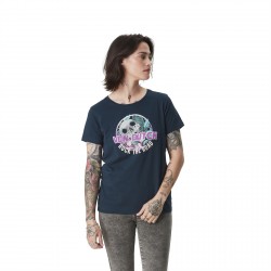 T-shirt femme à col rond avec print et bouclette devant Fleurs