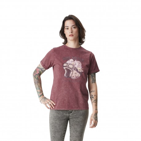 T-shirt femme à col rond acid wash et print devant Helmet