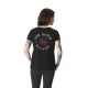 T-shirt femme en col V avec poche et print Rock