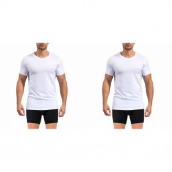 Lot de 2 t-shirts homme col rond avec broderie sur la poitrine