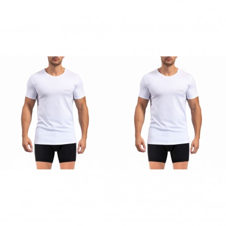 Lot de 2 t-shirts homme col rond avec broderie sur la poitrine