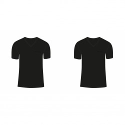 Lot de 2 t-shirts homme en col v avec broderie sur la poitrine