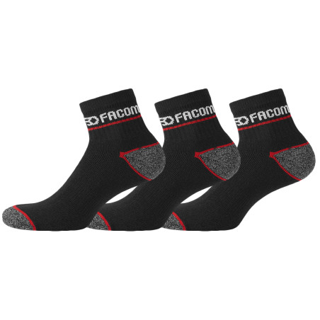 Lot de 3 Paires de Chaussettes Quarter de travail homme Red