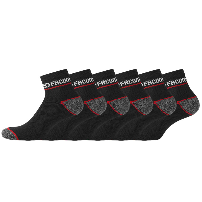 Lot de 6 Paires de Chaussettes Quarter de travail homme Red Lot de 6 Paires de Chaussettes Quarter de travail homme Red