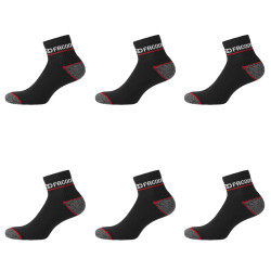 Lot de 6 Paires de Chaussettes Quarter de travail homme Red