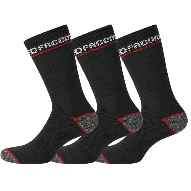 Lot de 3 Paires de Chaussettes longues de travail homme Red Lot de 3 Paires de Chaussettes longues de travail homme Red