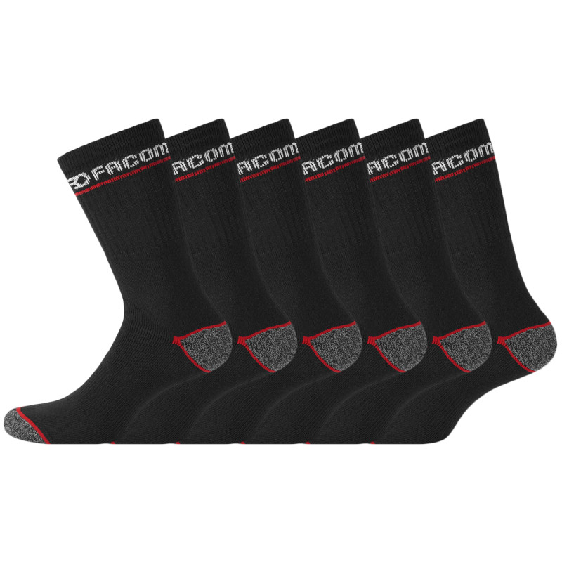 Lot de 6 Paires de Chaussettes longues de travail homme Red Lot de 6 Paires de Chaussettes longues de travail homme Red
