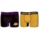 Lot de 2 Boxers Garçon Basketball Violet/Jaune