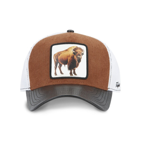 Casquette trucker avec filet souple en coton avec patch Bison