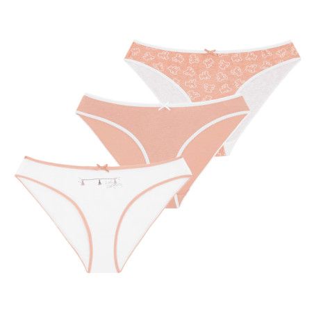 Lot de 3 culottes fille coton ceinture fine