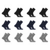 Lot de 12 Paires de chaussettes de ville unies modèle PC 00399