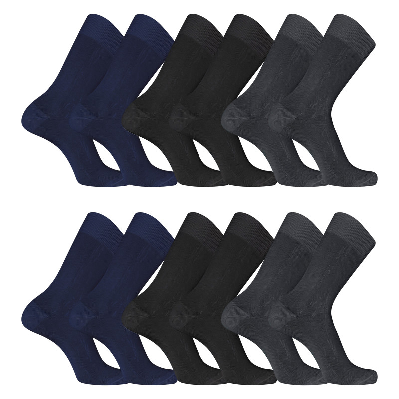 Lot de 6 Paires de chaussettes de ville en Fil d'Ecosse modèle 0110 Lot de 6 Paires de chaussettes de ville en Fil d'Ecosse modèle 0110