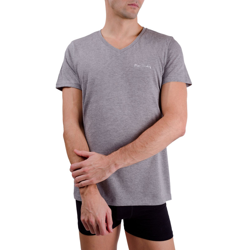 T-shirt homme en col v avec print sur la poitrine T-shirt homme en col v avec print sur la poitrine