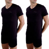 Lot de 2 t-shirts homme en col v avec print sur la poitrine